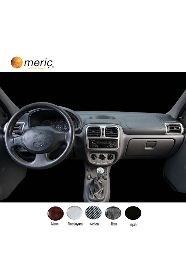 Meriç ® Renault Clio Front Glove Box Trim Aluminum 18 Pieces 1998-2001