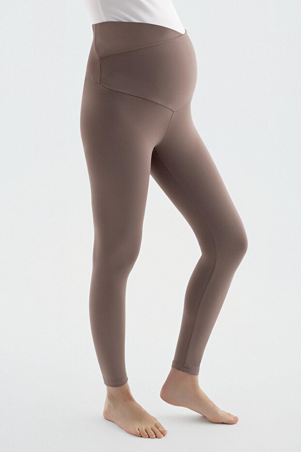 Magas derekú kismama leggings keresztezett derékrésszel - 3