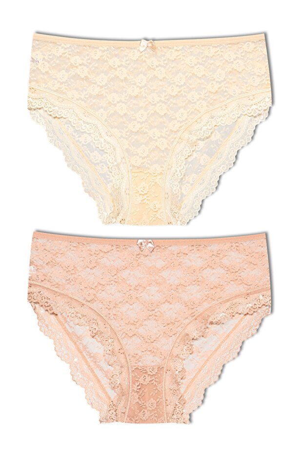 2-Piece Lace High Waist Plus Size Bato Women's Panties