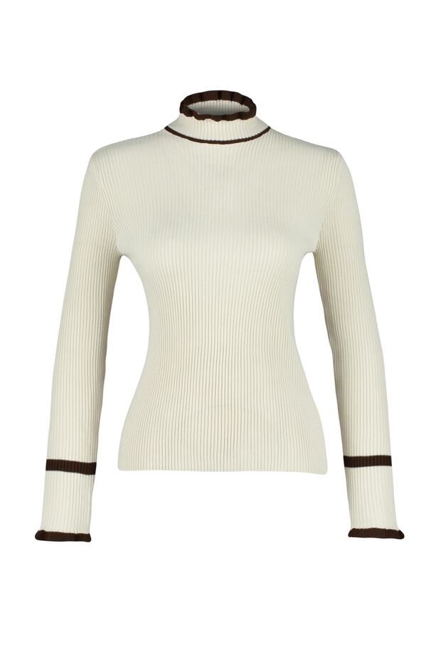Strickpullover mit Blockfarben in Stein TWOAW22KZ1250 - 5