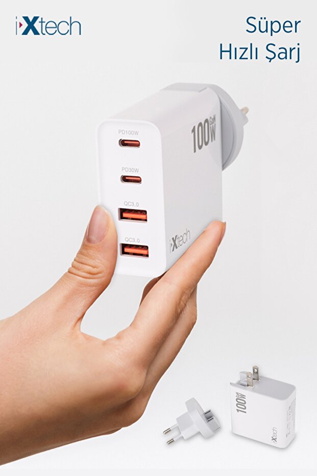 100w Pd Oc 3.0 Süper Hızlı Portatif Başlıklı Adaptör - 1