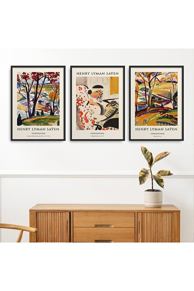 3 Piece Framed Painting Henry Lyman Sayen, Classic Works Hpn154