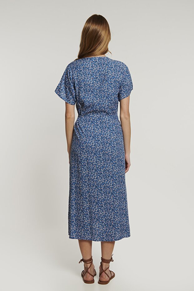 Fancy Floral Φόρεμα - Μπλε - 5