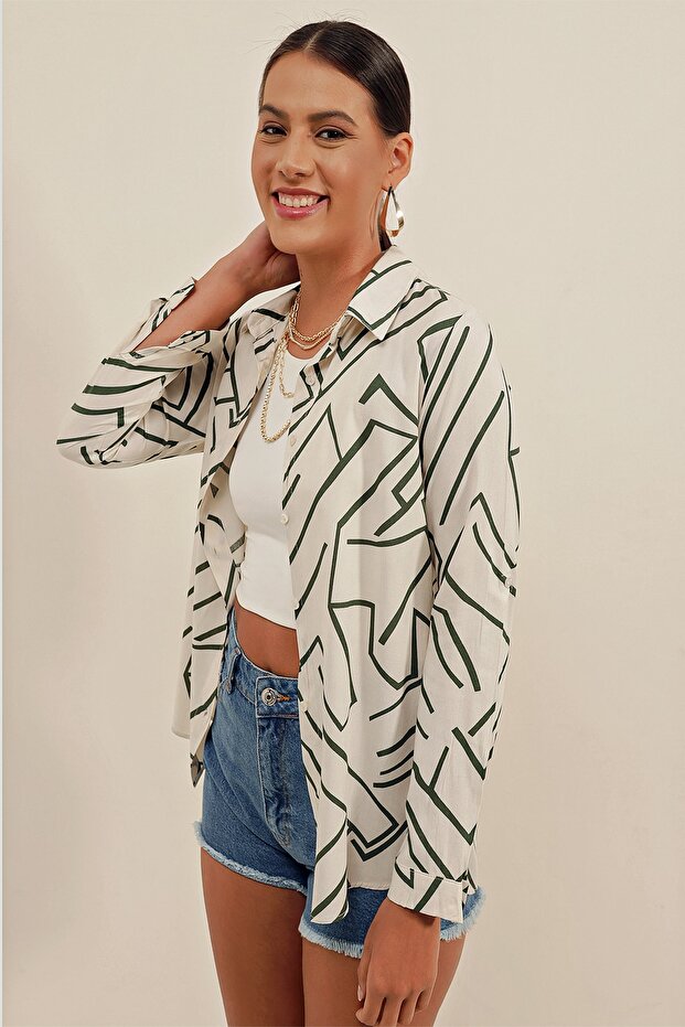 3721 Koszula z graficznym wzorem - A.khaki - 4