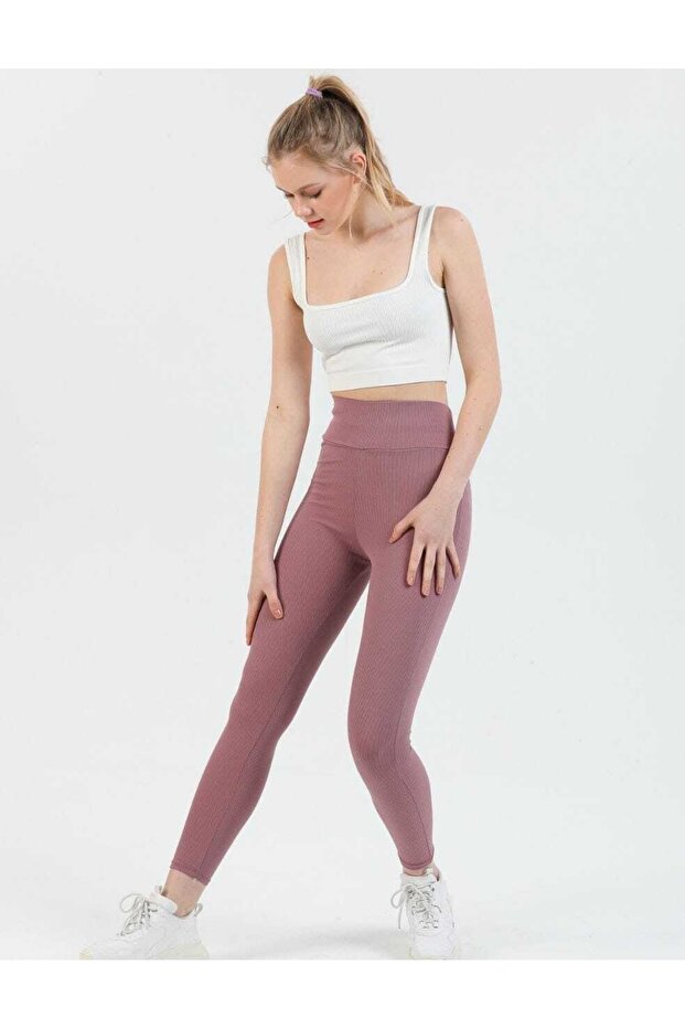 Women's High Waist Ribbed Leggings