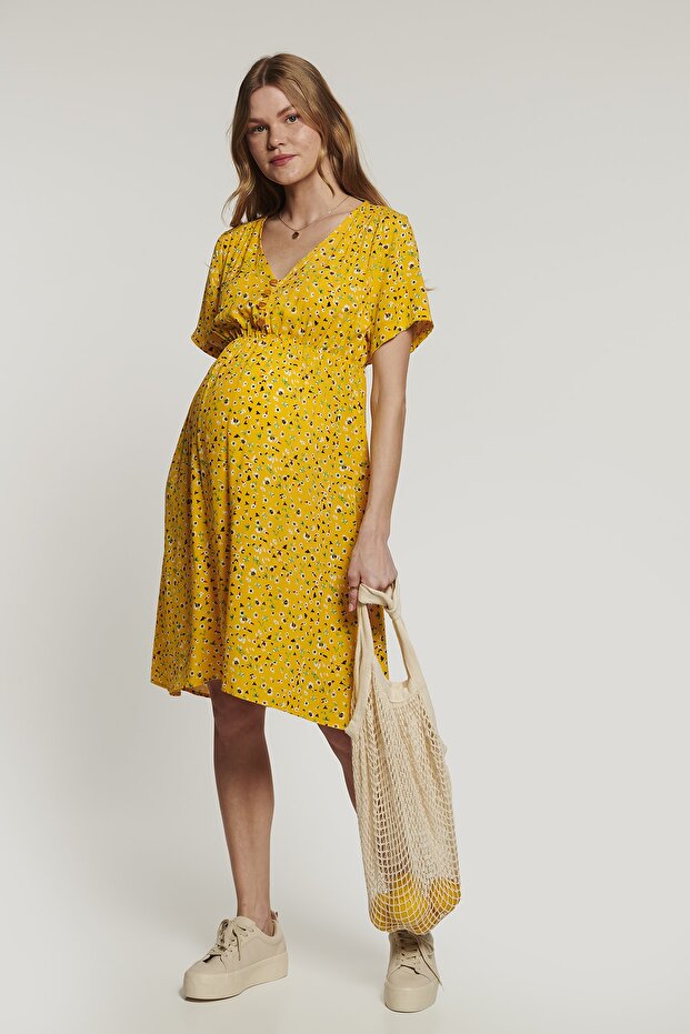 Daisy Elbise - Sarı - 1