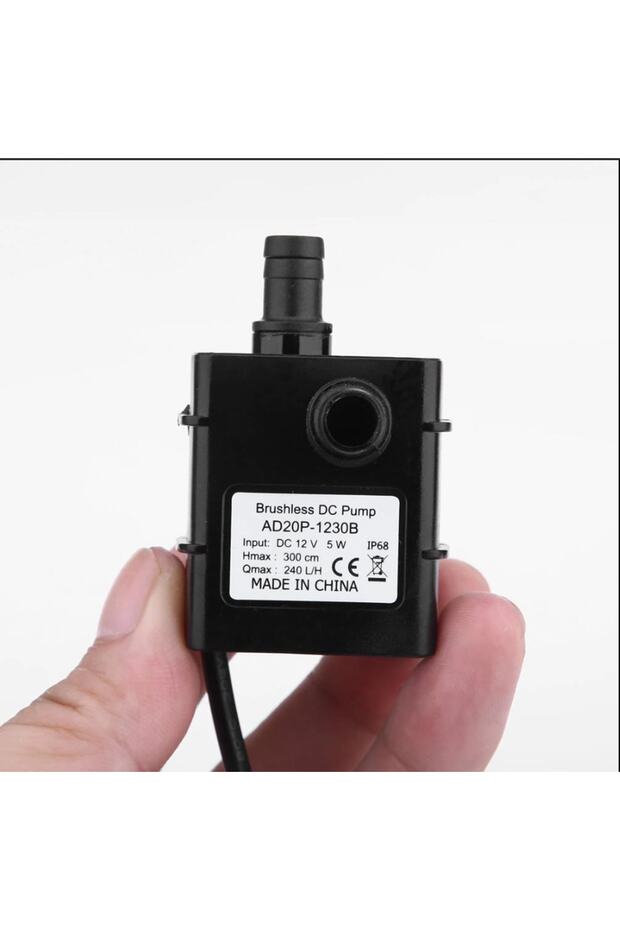 12 Volt Mini Süs Havuzu Dalgıç Su Pompası Saat/240 Litre (boy 5,5 Cm . En 3,5 Cm . Yükseklik 4,2 Cm) - 1