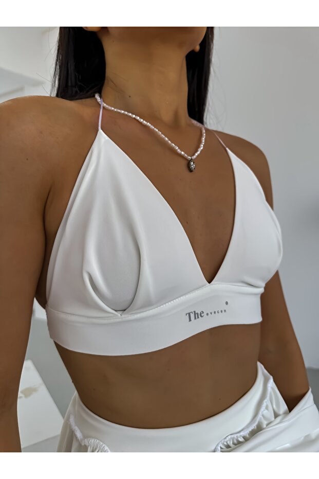 Beyaz Candy Volanlı Elbise - 7