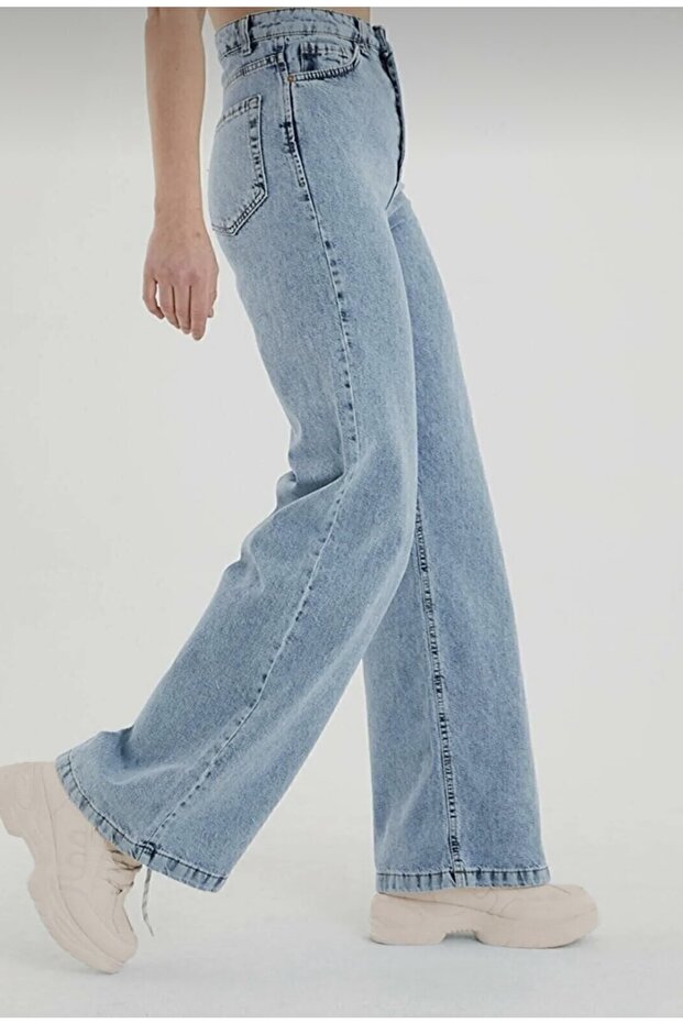 Blue Palazzo High Waist Flare Jeans