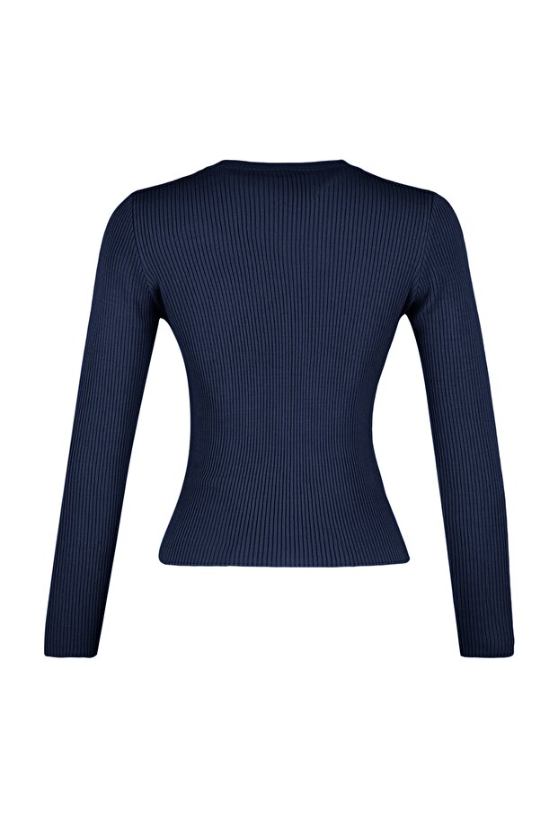 Lacivert Basic Fitilli Triko Kazak TWOAW22KZ1708 - 8