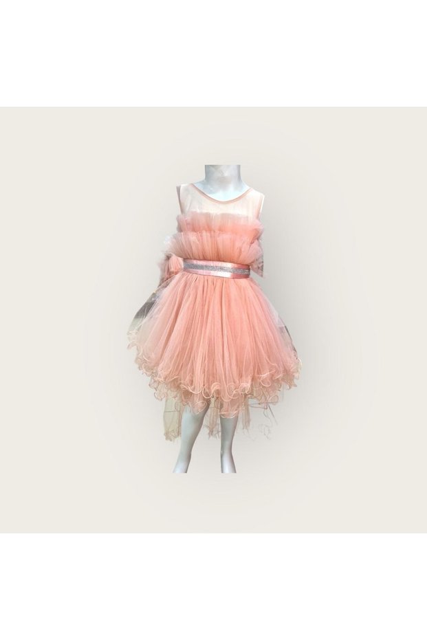 Girls' Costume with Stone Detail / Tulle Tail / Birthday - Party Dress / Evening Dress