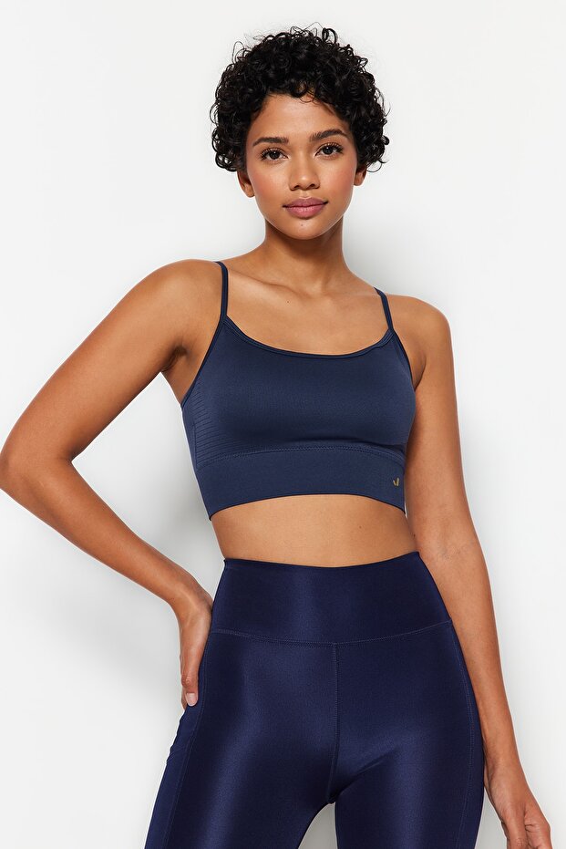 Vella - Comfort Navy Blue Sport Bra with Rope Strap