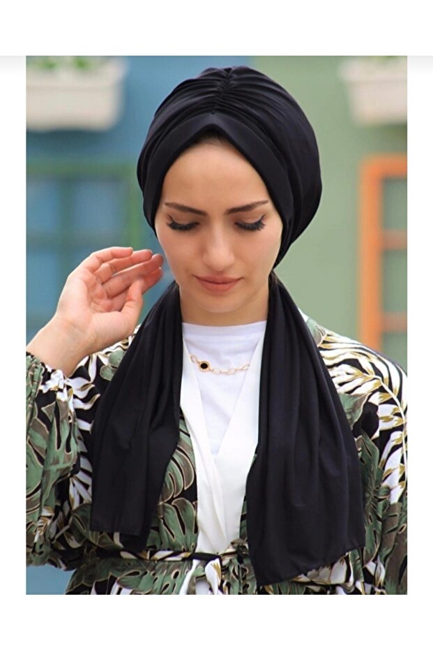 Sandy Fabric Gathered Design - Ready Black Bonnet