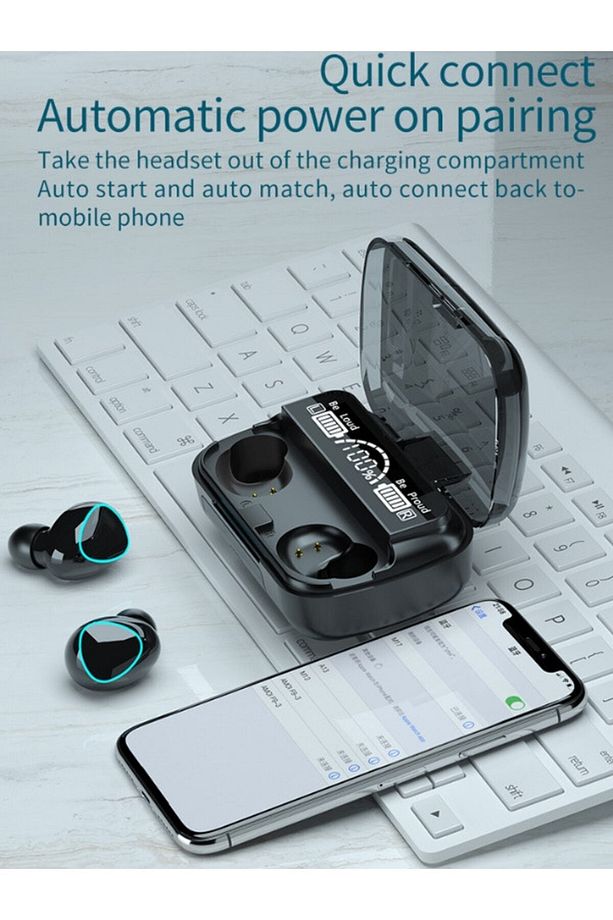 Earbuds Kulak Içi Tws Bluetooth Kulaklık Çift Mikrofonlu Powerbankli Kablosuz Wireless Bulutut M10 - 5