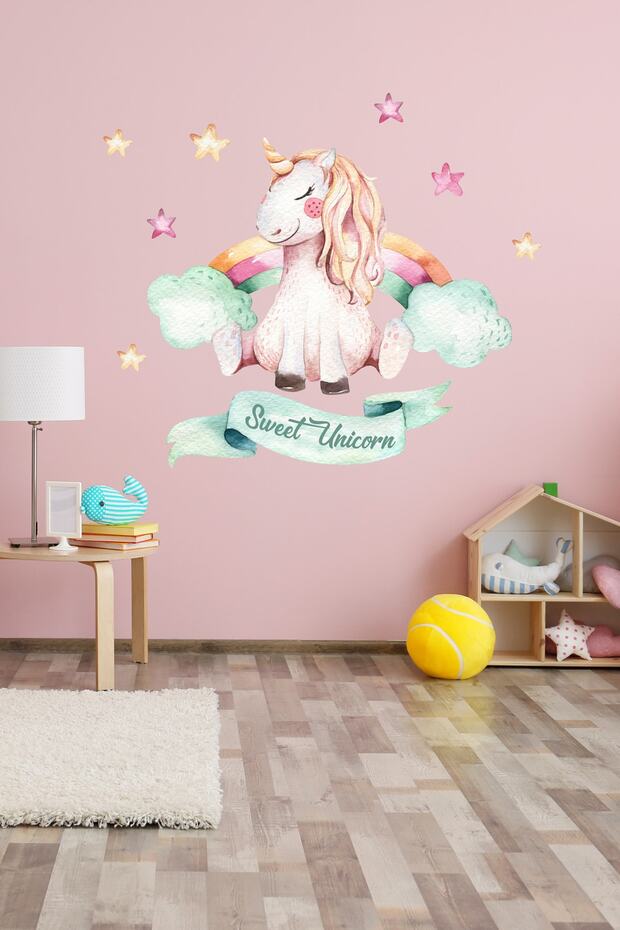 مجموعة ملصقات الحائط يونيكورن المرصعة بالنجوم - 2
