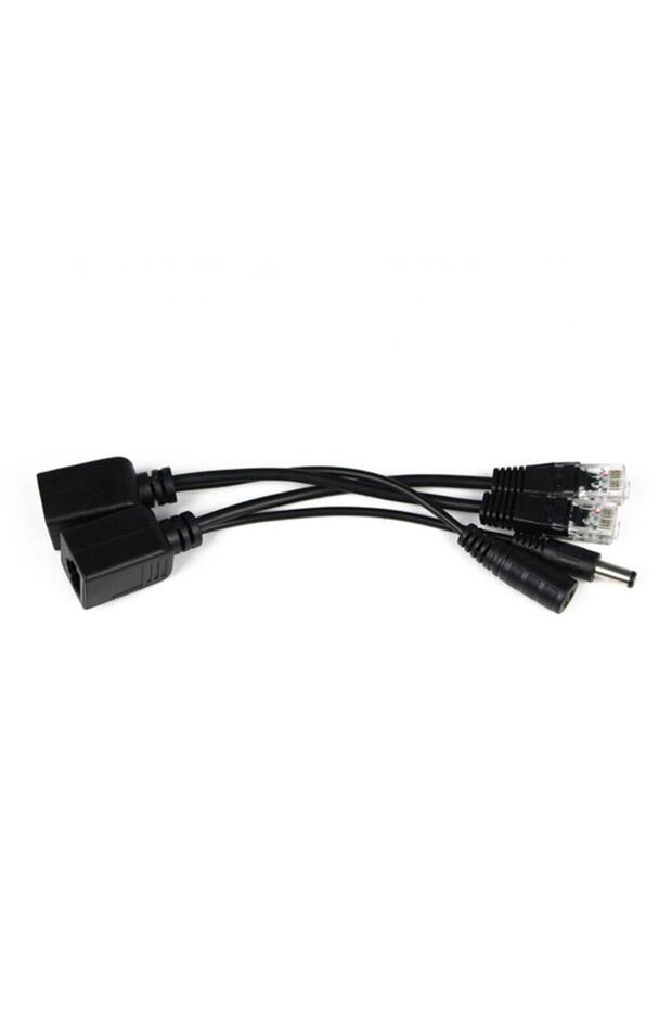 4252 Ip Kamera Rj45 Kablosu Poe Set Ethernet Cat5 Adaptör Güç Power Kablosu - 4