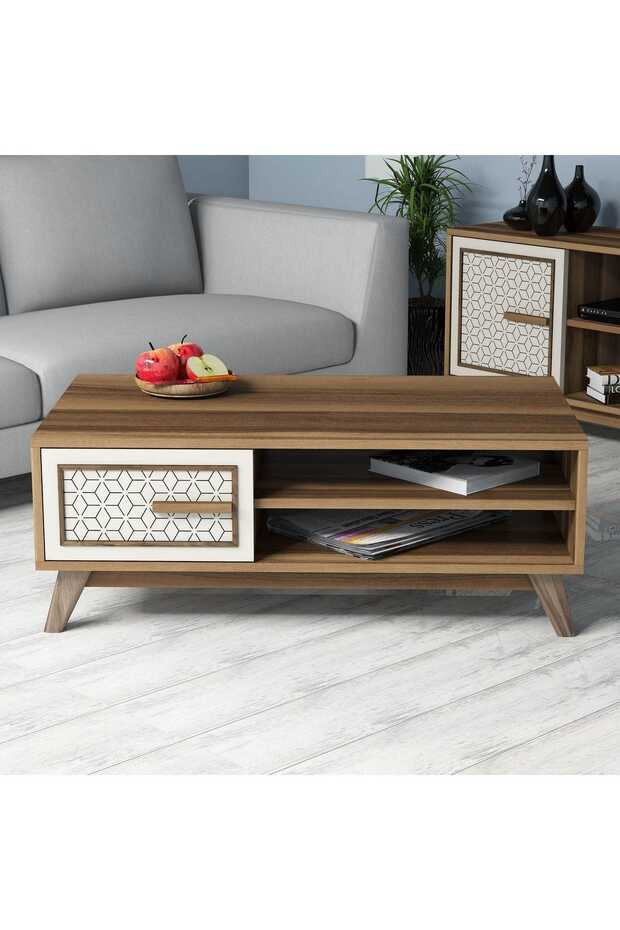 Ayla Orta Sehpa - Ceviz/Krem - 1