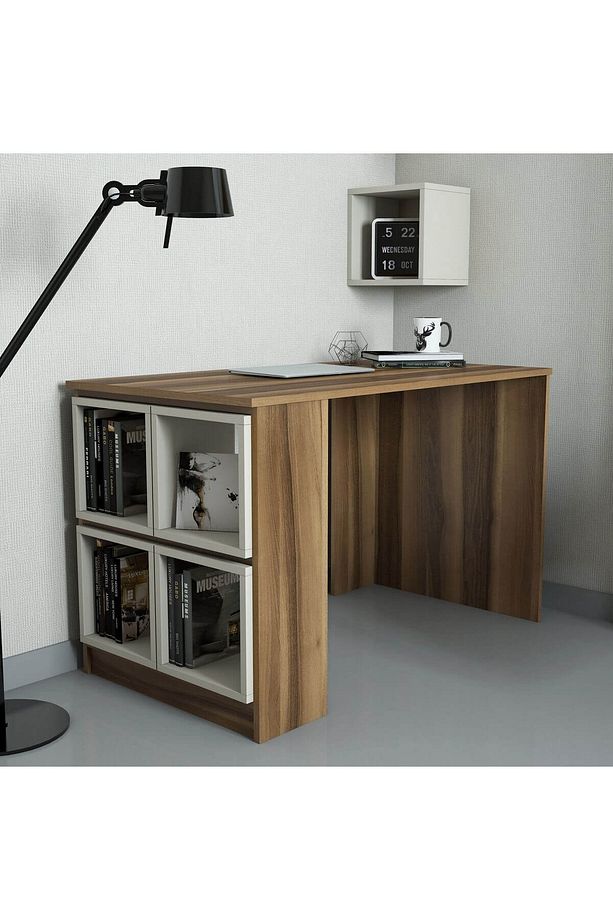 Box Çalışma Masası - Ceviz / Krem - 1