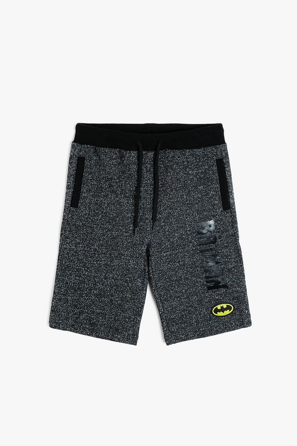Gri Erkek Çocuk Batman Baskılı Şort - 1