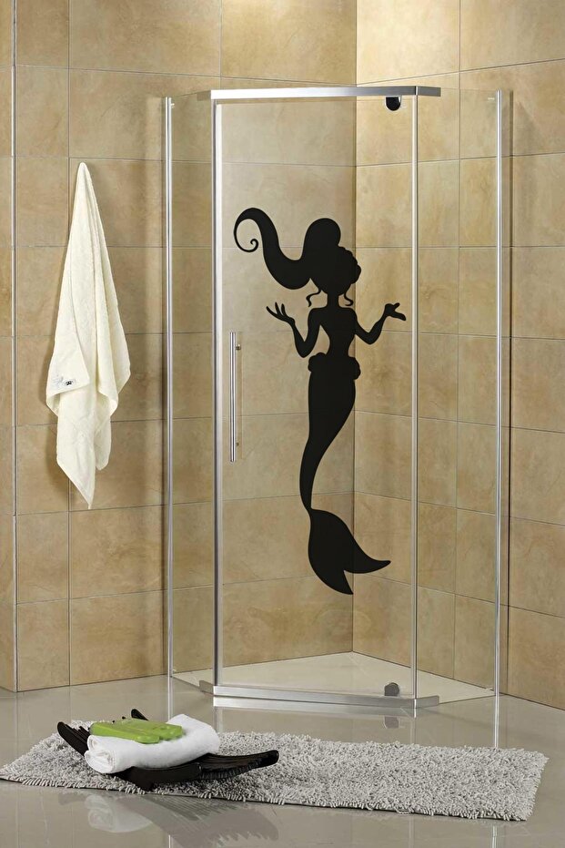 ملصق كابينة الاستحمام والحمام بتصميم حورية البحر DSKBN00011