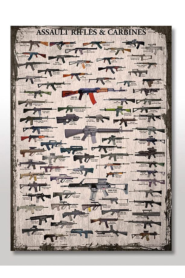 25cmX35cm Ahşap Tablo Counter Strike Silahları - 1