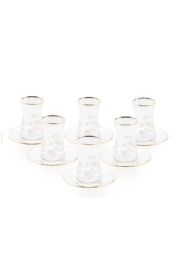 Sakura Cam 12 Parça Çay Takımı 160 Ml Şeffaf - 1