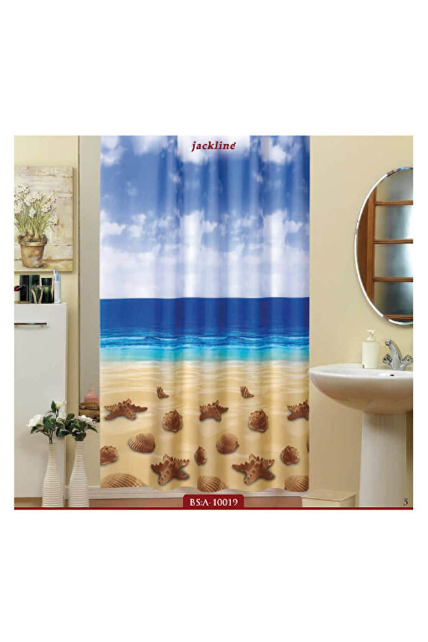 Bathroom Shower Curtain 10019 Double Wing 2X120X200 Shower Cabin Curtain