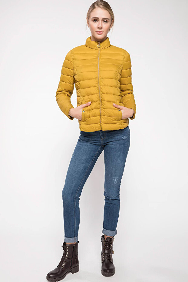 Women's Zippered Puffer Coat I6027Az.18Au.Gn131