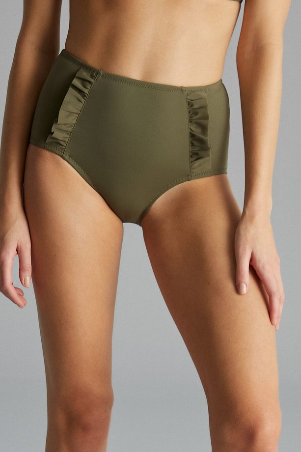 Haki Basic High Ruffle Bikini Altı - 2