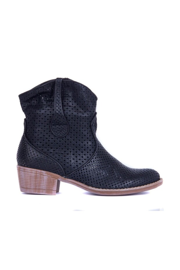 - Genuine Leather Black Women's Boots 105-2500-Venus