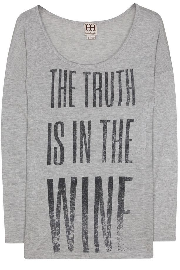 The Truth Is In The Wine Cep Detaylı Sweatshirt Açık Gri - HAU01101012 - 1