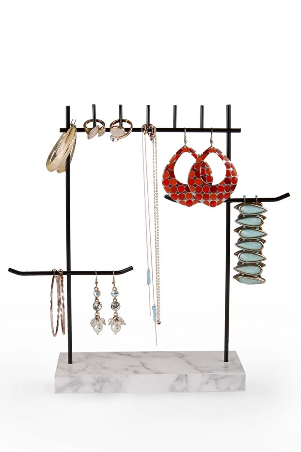 Black and White Design Detailed Jewelry Stand