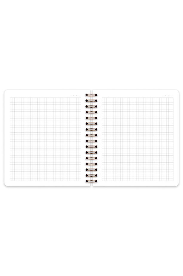 19x21 Cm Kare Lastikli Spiralli Sert Kapak Not Defteri Kareli - 8