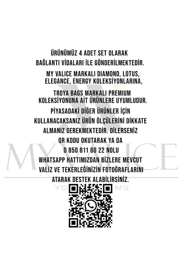 Valiz Tekerleği Çift Teker 01 4 Adet Gri - 8