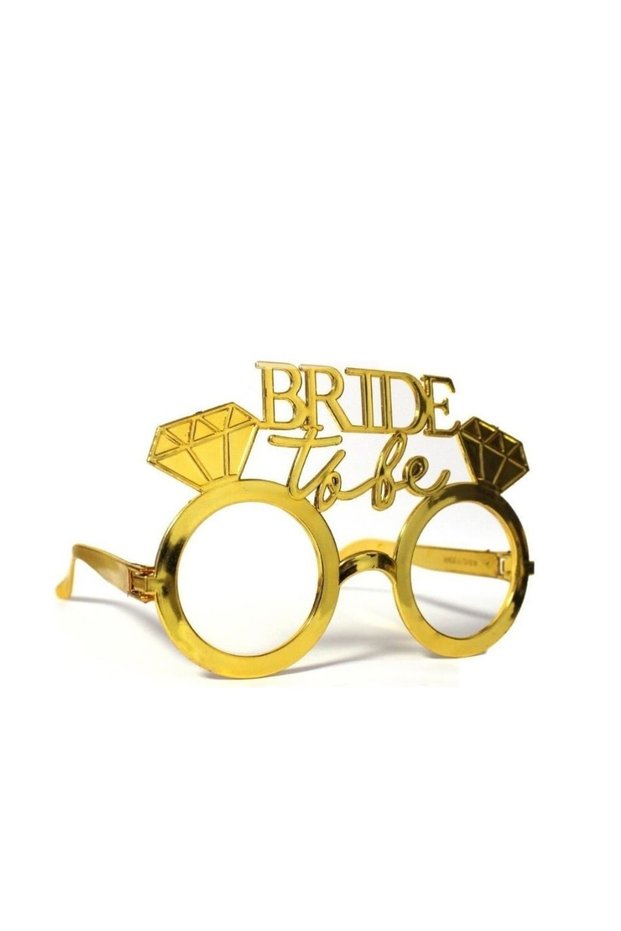 Bride To Be Single Stone Party Glasses Gold Color