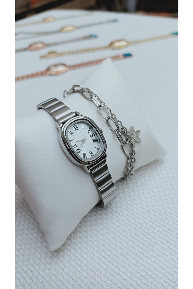 Bileklik Set + Analog Kol Saati Saati Seti - 5