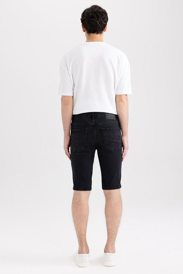 Slim Fit Dar Kalıp Normal Bel Dar Paça Jean Bermuda Şort A6434ax23sm - 8