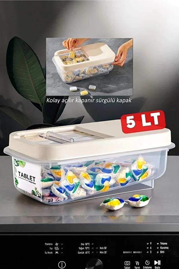 5 Lt Multibox Tablet Storage Box with Easy Sliding Lid and Label - 1