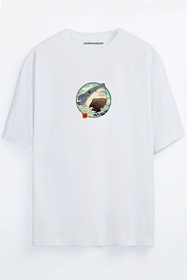 Anime Shark Printed Oversize T-shirt