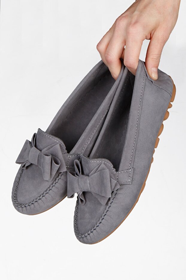 Gray Velvet Women's Ballerinas