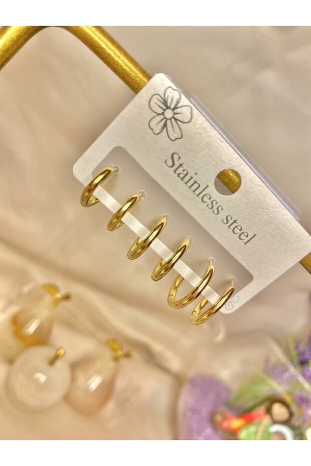 Steel 6 Hoop Earrings