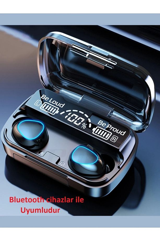 Earbuds Kulak Içi Tws Bluetooth Kulaklık Çift Mikrofonlu Powerbankli Kablosuz Wireless Bulutut M10 - 1