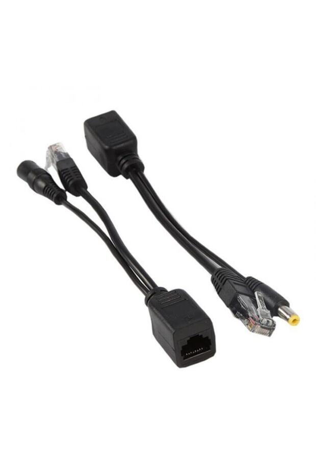 4252 Ip Kamera Rj45 Kablosu Poe Set Ethernet Cat5 Adaptör Güç Power Kablosu - 1