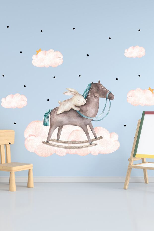 Sallanan At Duvar Sticker Seti - 1