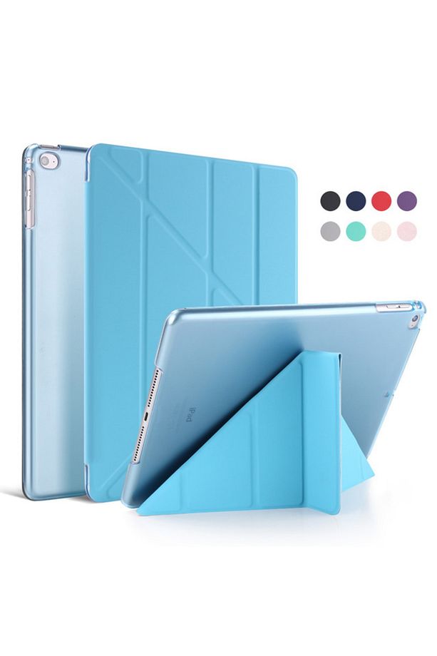 Samsung Galaxy Tab A8 10.5 SM-X200 2021 için Uyumlu Kılıf Tri Folding Kalem Bölmeli Standlı Kapak - 5