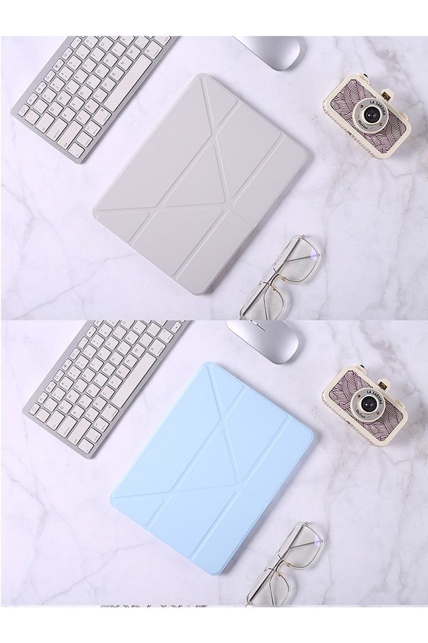 Samsung Galaxy Tab A8 10.5 SM-X200 2021 için Uyumlu Kılıf Tri Folding Kalem Bölmeli Standlı Kapak - 7