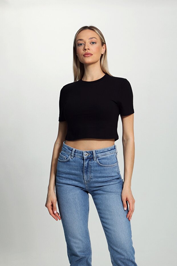 Laura Kadın Basic Crop - 3