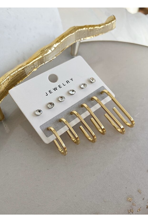 طقم أقراط 3 أحجام مختلفة - 1