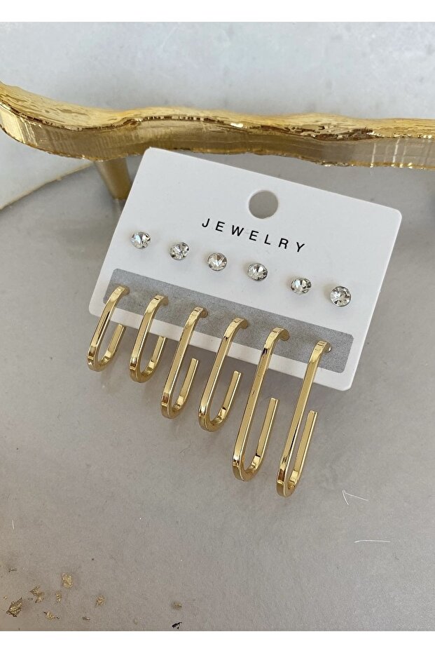 طقم أقراط 3 أحجام مختلفة - 2