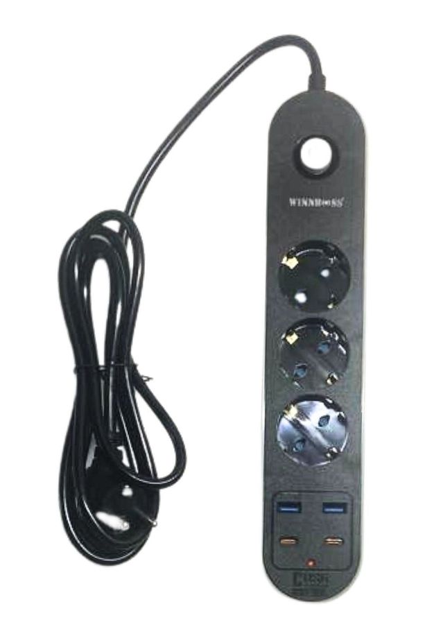 ® 2'li Termal Akım Korumalı 3 Priz Girişli 2 Usb Girişli 2 Type-c Girişli Pirz - 3